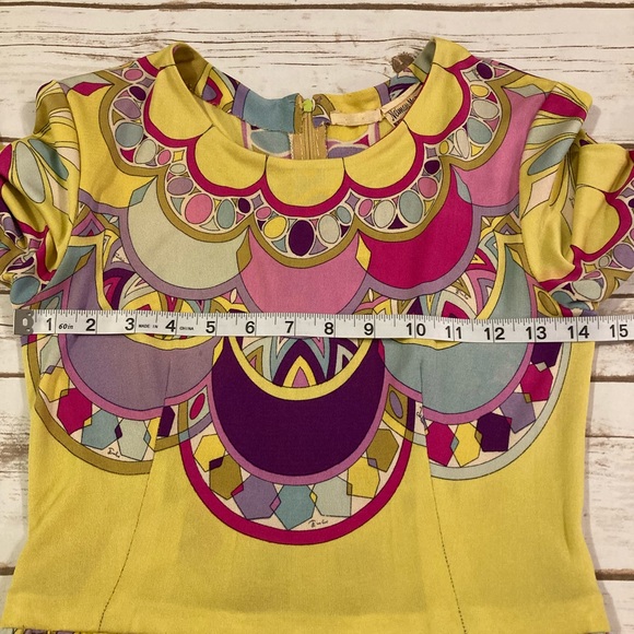 Vintage Neiman Marcus Trophy Room Emilio Pucci Colorful Mod Silk Sheath Dress - Picture 3 of 15
